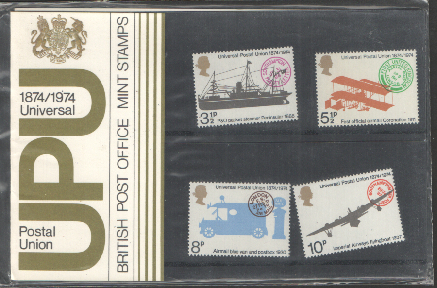 (image for) 1974 UPU Centenary Type A - No flower Royal Mail Presentation Pack 64